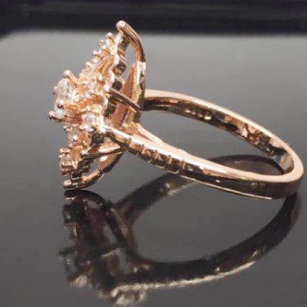 NEW Antique Sterling Silver Gold Ring - Picture 2 of 4
